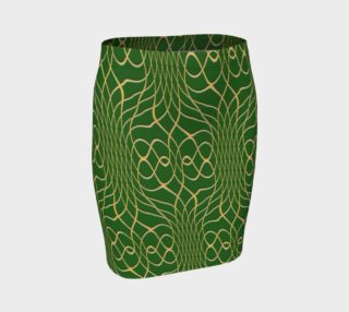 Aperçu de Green and Orange Pineapple Twist Fitted Skirt