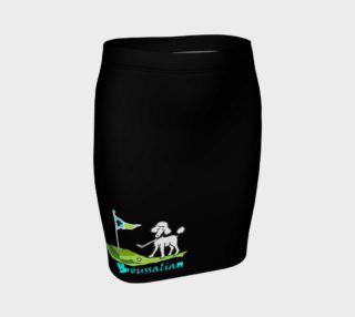 Black golf skirt and white poodle preview