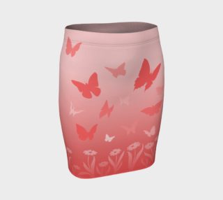 Pink Butterflies Skirts - Adorable Fitted preview