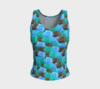 Blue Roses Fitted Tank Top preview