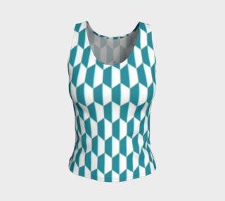 Painterly Cindy and More Blue and White Fitted Tank preview