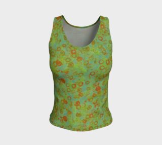 Fitted Tank Top - Watercolor Circles - Green preview