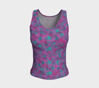 Fitted Tank Top - Watercolor Circles - Plum preview