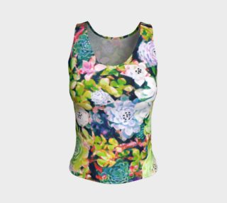 Watercolor Succulents Fitted Tank top preview