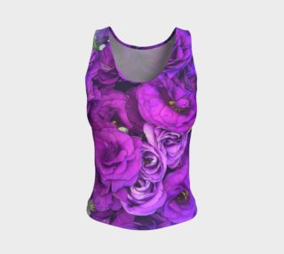 Purple Lisianthus Flowers Fitted Tank Top preview