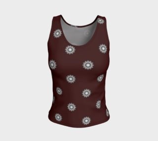 Orb Glyphs Maroon Fitted Tank Top preview