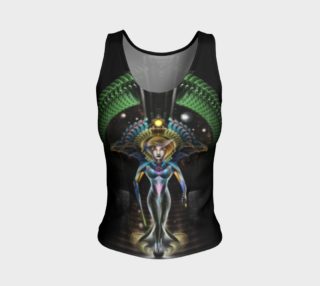 The Majesty Of Trilia Fractal Fantasy Portrait Fitted Tank Top preview