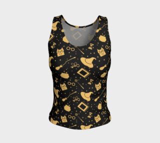 Magic symbols black fitted tank top preview