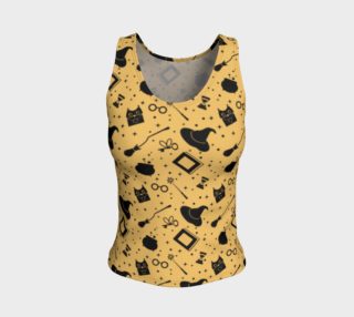 Magic symbols yellow fitted tank top preview