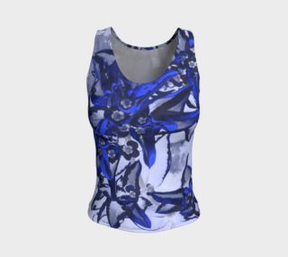 Euphorbia Marginata Flowers Blue Fitted Tank Top preview