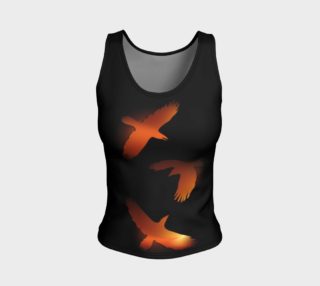 Burning ravens fitted tank top preview