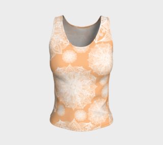 White and Yellow Golden Mandala Fitted Tank Top preview