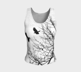 Black and White Flying Crows and Branches Gothic preview