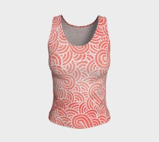 Peach echo and white swirls doodles Fitted Tank Top preview