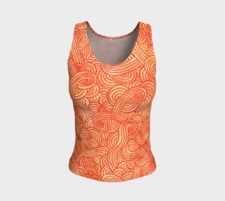 Orange and red swirls doodles Fitted Tank Top preview