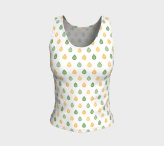Yellow and green raindrops Fitted Tank Top preview