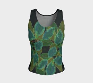 Dark leafs fitted tank top preview