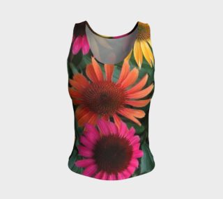 Sweet Echinacea flowers on tank top clothing. preview