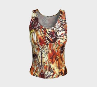 Painted Flower Abstract Fitted Tank Top preview
