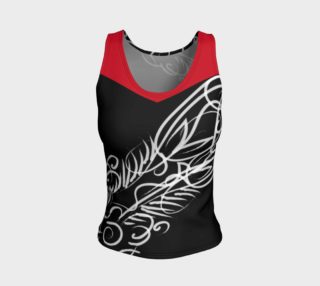 Scroll Black Red Fitted Tank preview