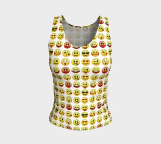 Emoji Faces White Background Fitted Tank Top preview