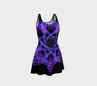 Purple snow flake fractal flare dress preview