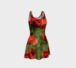 Utterly Italy Red Poppies Flare Dress preview