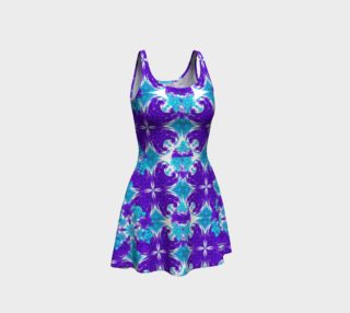 Teal Blue White Pretty Summer Flowery  preview