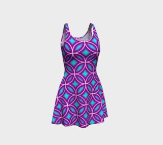 Electric Purple Blue Mix Moroccan Style Print Dress preview