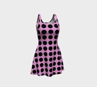 PINK with BLACK dots Flare Dress preview