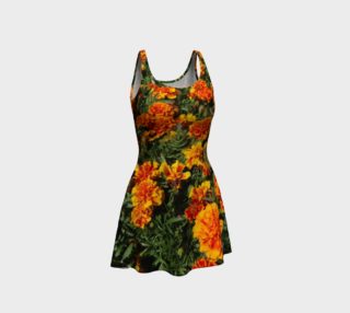 Orange Flowers Flare Dress preview