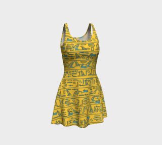 Golden Hieroglyphic Flare Dress preview
