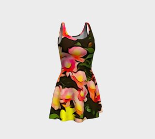 Painted Fall Flowers Flair Dress preview