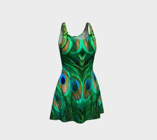 Peacock Feather Reflection Flare Dress preview