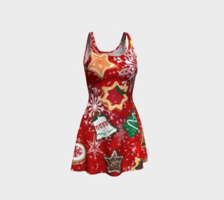 Retro Christmas Cookies Holiday Flare Dress preview