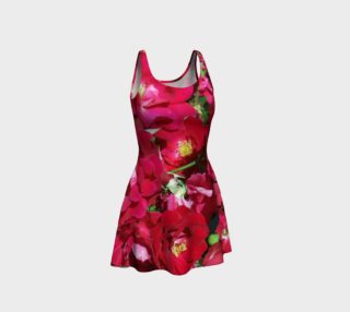 Red Rose Bush Flare Dress preview