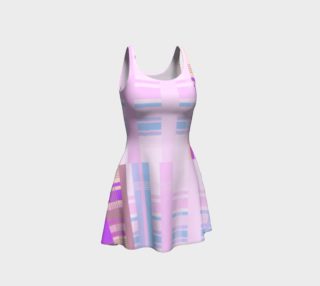 Pink Plaid Patches Flare Dress preview