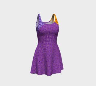 Orange and Purple Clash Flare Dress preview