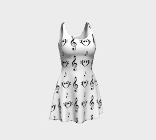 Black on White Musical Flare Dress preview