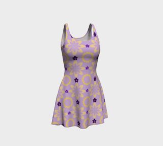 Orange and Purple Flower Clash Flare Dress preview