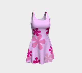 Pink Retro Flowers Flare Dress preview
