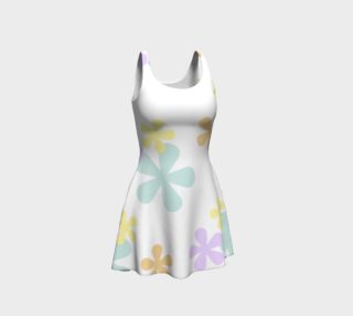 Pastel Retro Flowers Flare Dress preview
