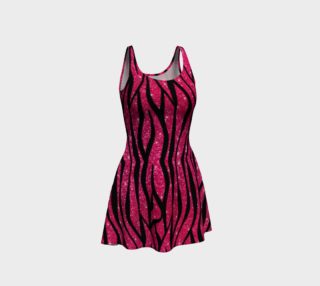 Faux pink glitter zebra stripes dress preview