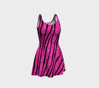 Faux neon hot pink glitter zebra stripes dress preview