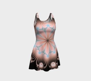 Peach and Teal Sunburst Flare Dress preview