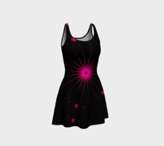 Fuchsia Hibiscus Flower Flare Dress preview