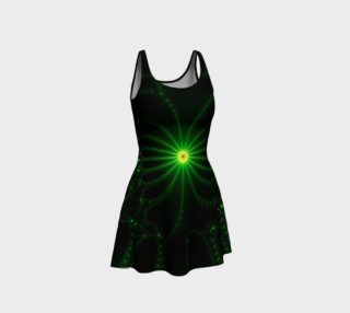 Green Flower Explosion Flare Dress preview