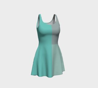 Grey with Teal Accents Flare Dress preview