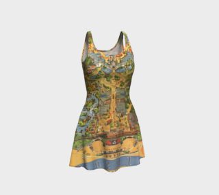 Disneyland Vintage Map Flared Dress 000752 preview