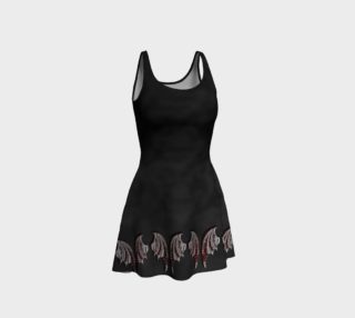 Vampire Wings Border Gothic Flare Dress by Tabz Jones preview